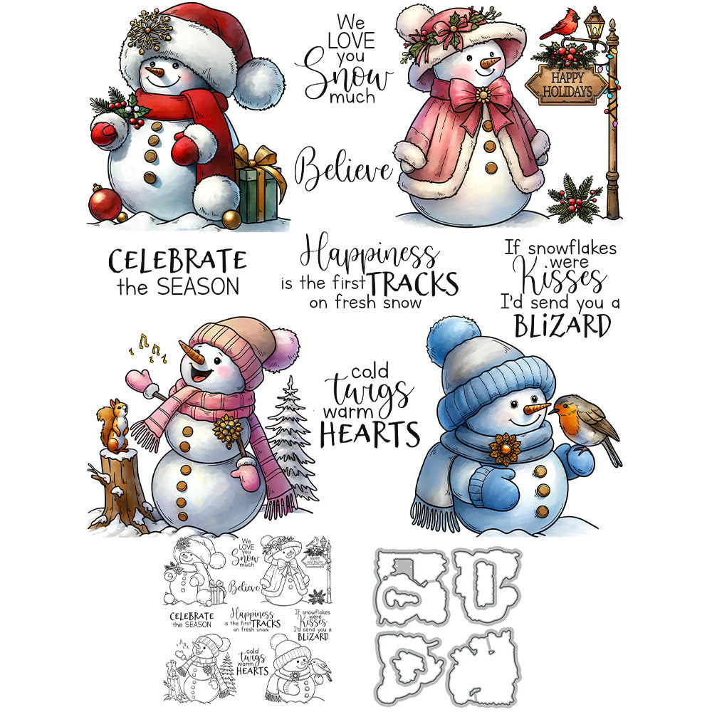 Christmas Snowman Dies & Stamps Set