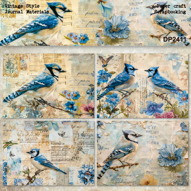 A5 Spring Birds DIY Journal Scrapbook Paper