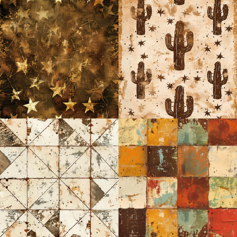 24PCS 6" Western Scrapbook Paper & Cardstock