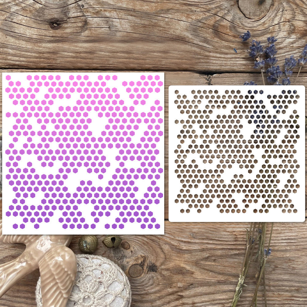 Hexagonal Dots Background DIY Painting Hollow Stencil