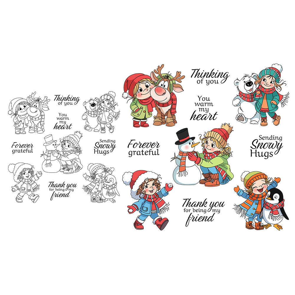 Winter Girls' Happy Time Dies & Stamps Set
