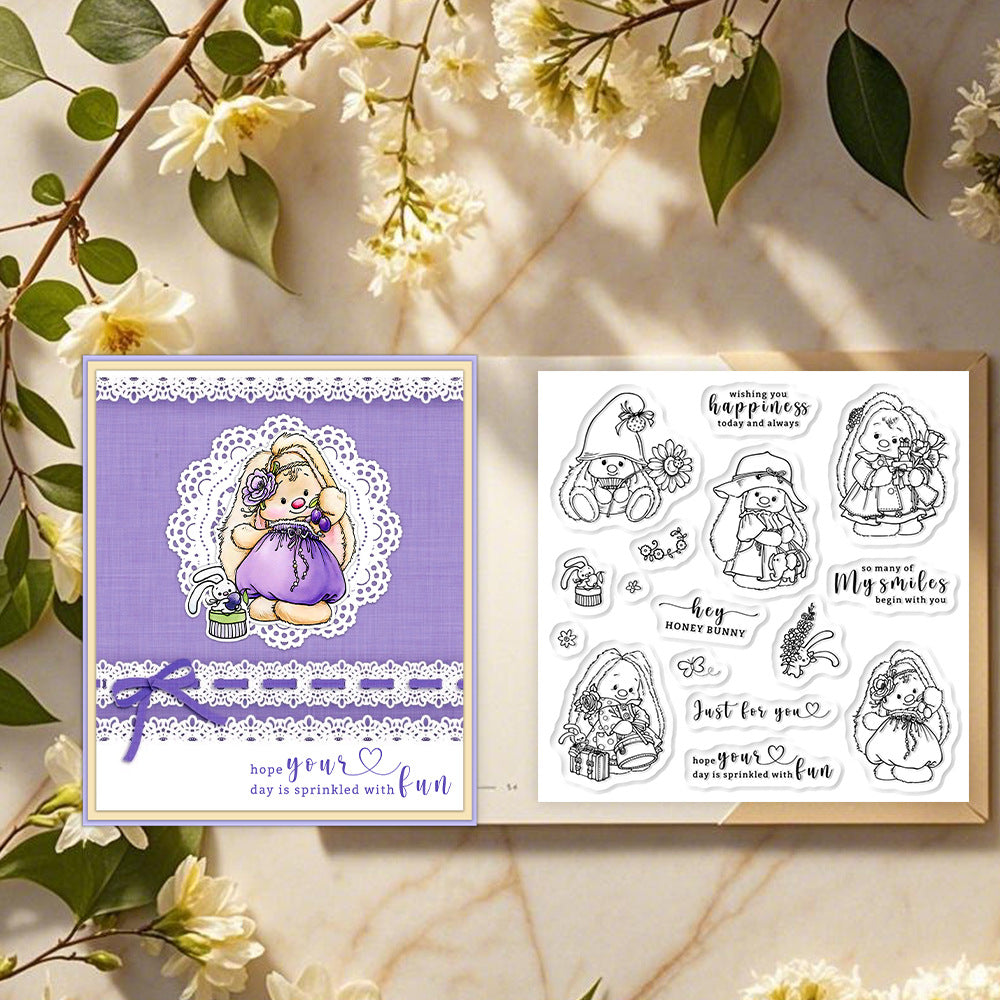 Cute Bunny Rabbits Clear Stamps
