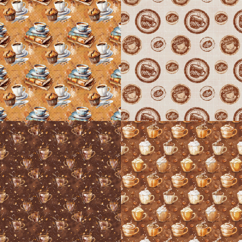 24PCS 6" Mocha Stories Scrapbook Paper & Cardstock
