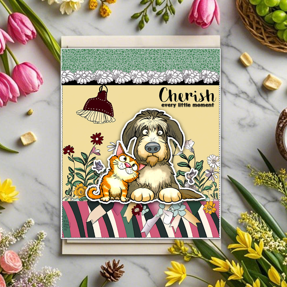 Cat and Dog Friendship Clear Stamps