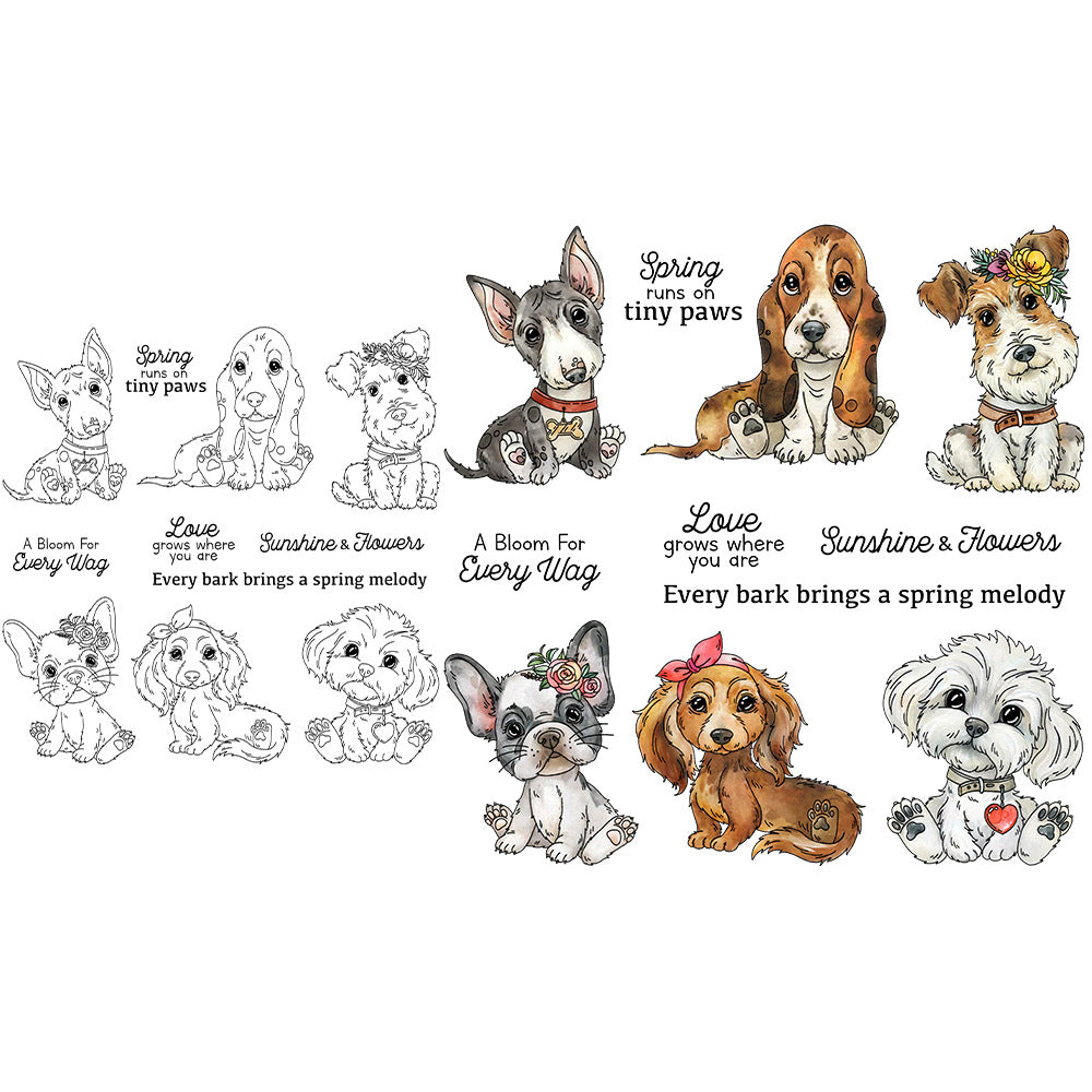Cute Dogs Dies & Stamps Set