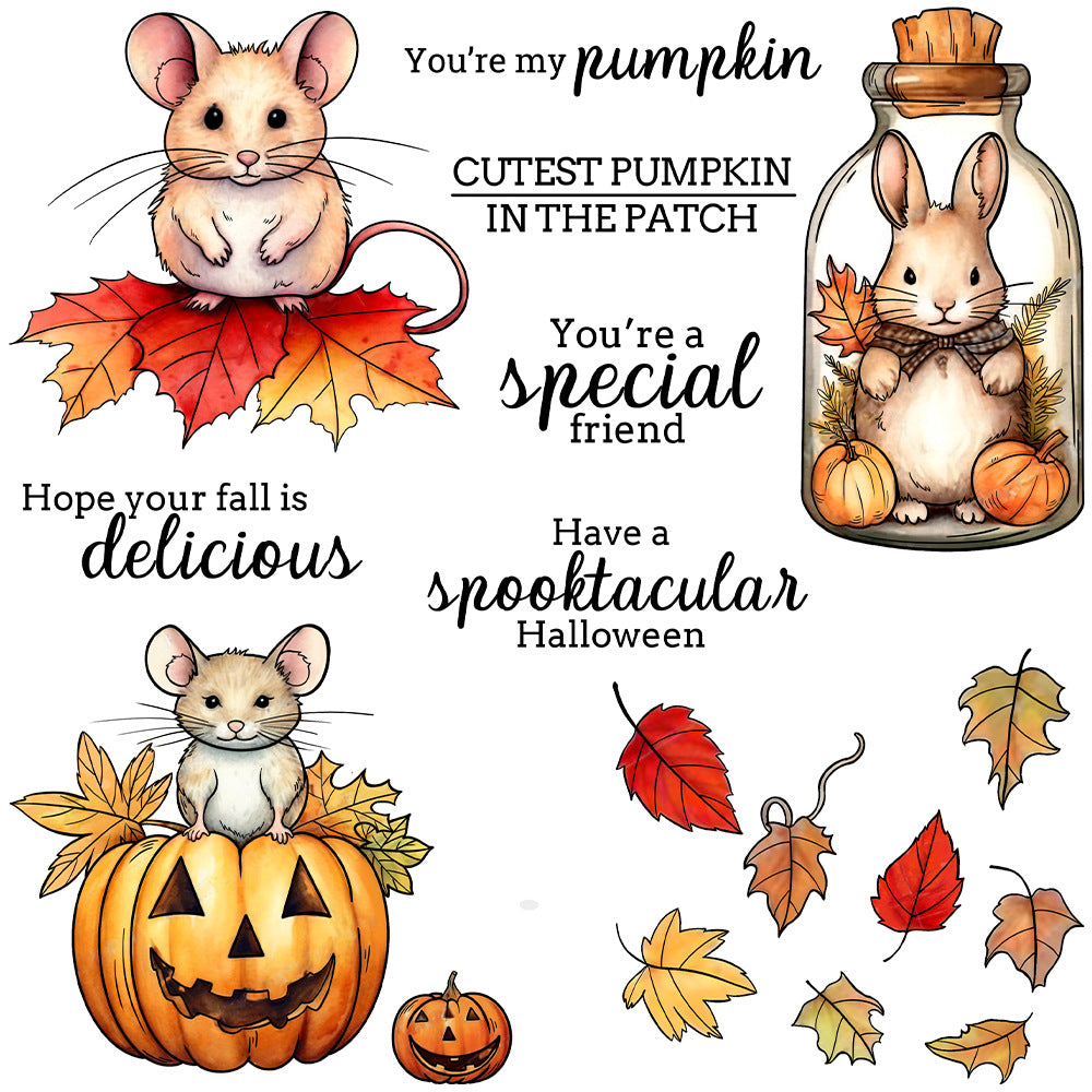 Halloween Mouse Pumpkin Dies & Stamps Set