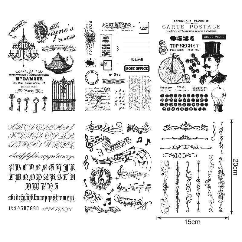 Vintage Background DIY Scrapbook Clear Stamps