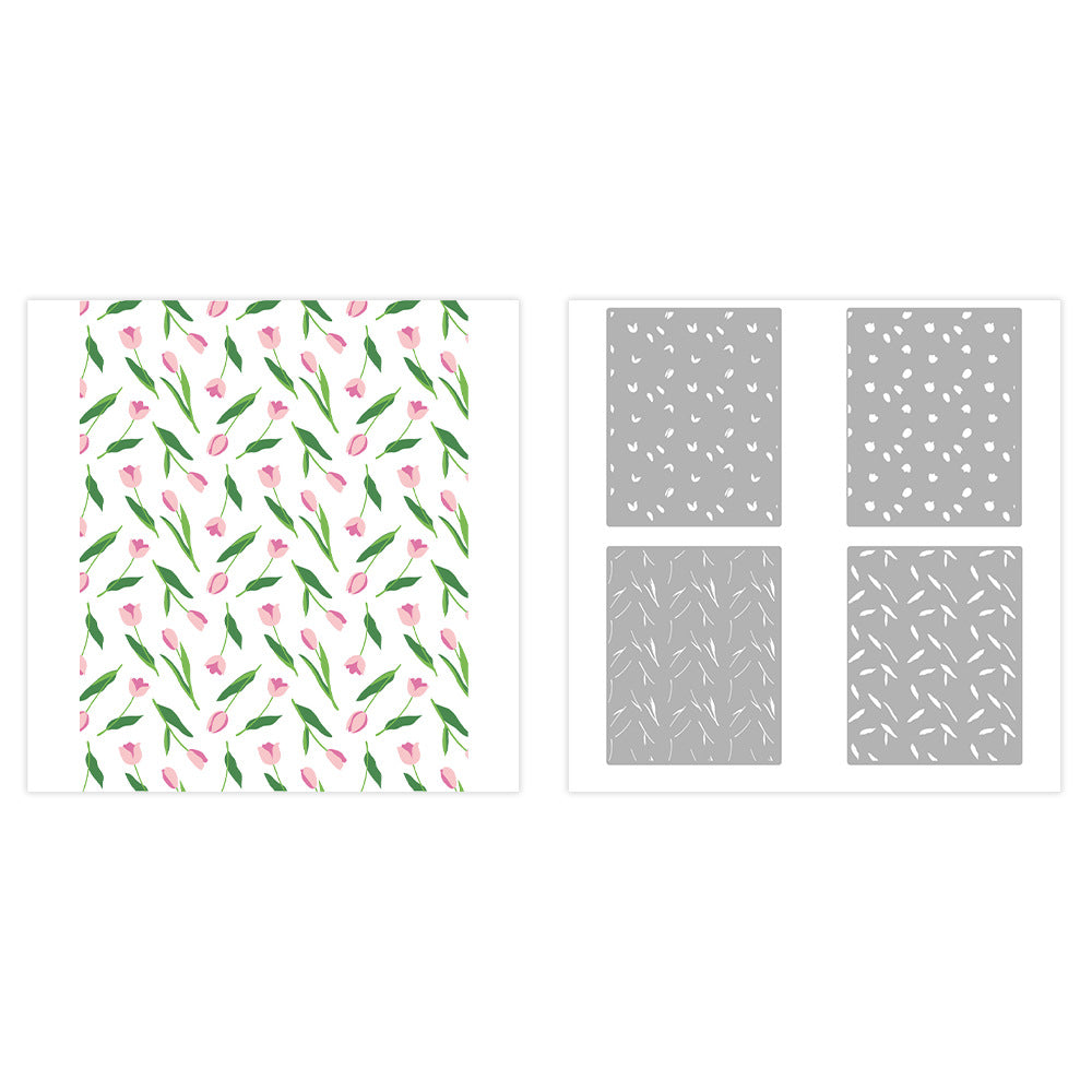 4 PCS Tulip Pattern DIY Painting Hollow Stencil