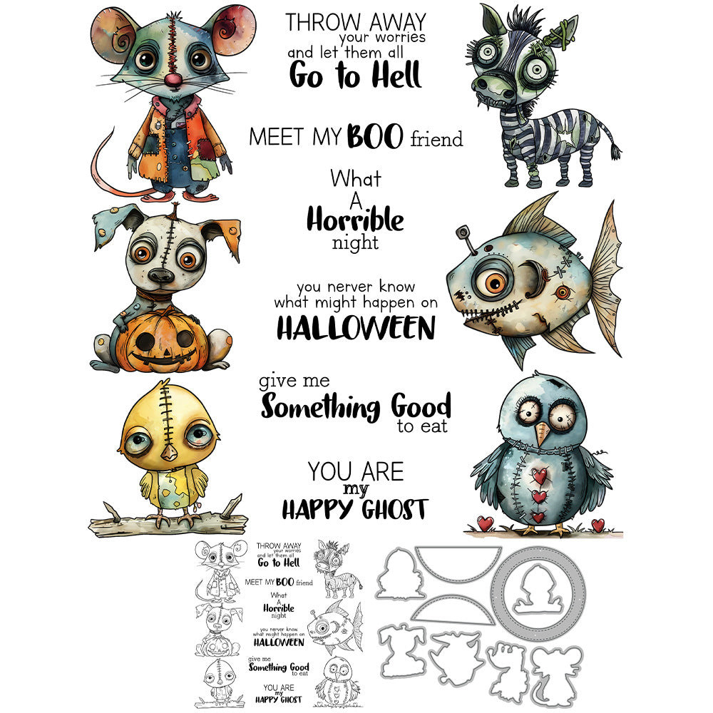 Halloween Animals Dies & Stamps Set