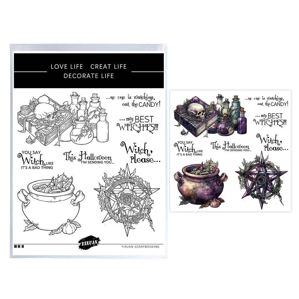 Halloween Magic Skull Dies & Stamps Set