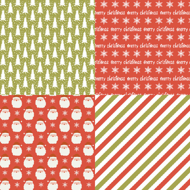 24PCS 6" Red Green Xmas Scrapbook Paper & Cardstock