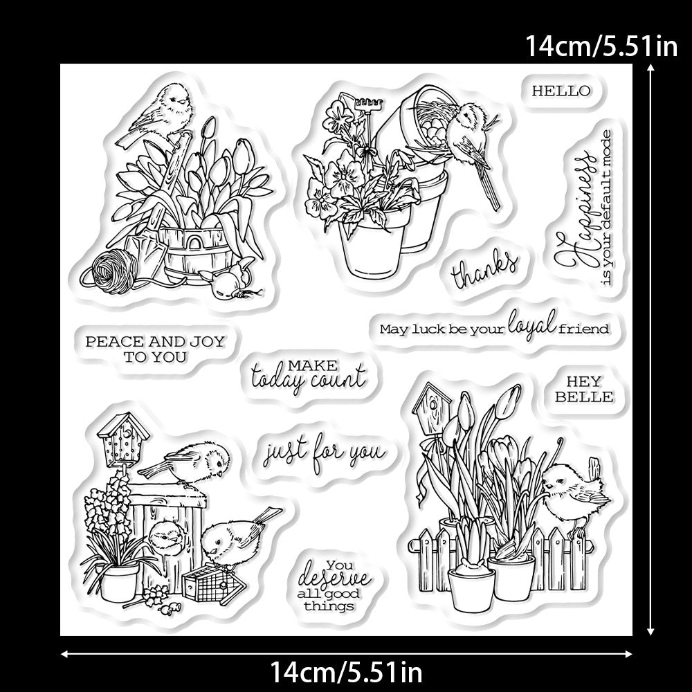 Flowers and Birds Dies & Stamps Set