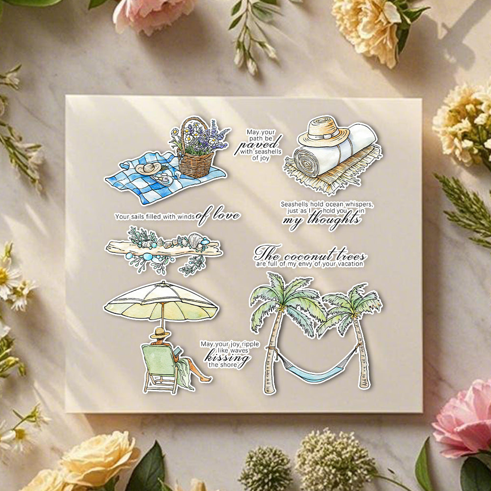 Summer Seaside Vacation Clear Stamps