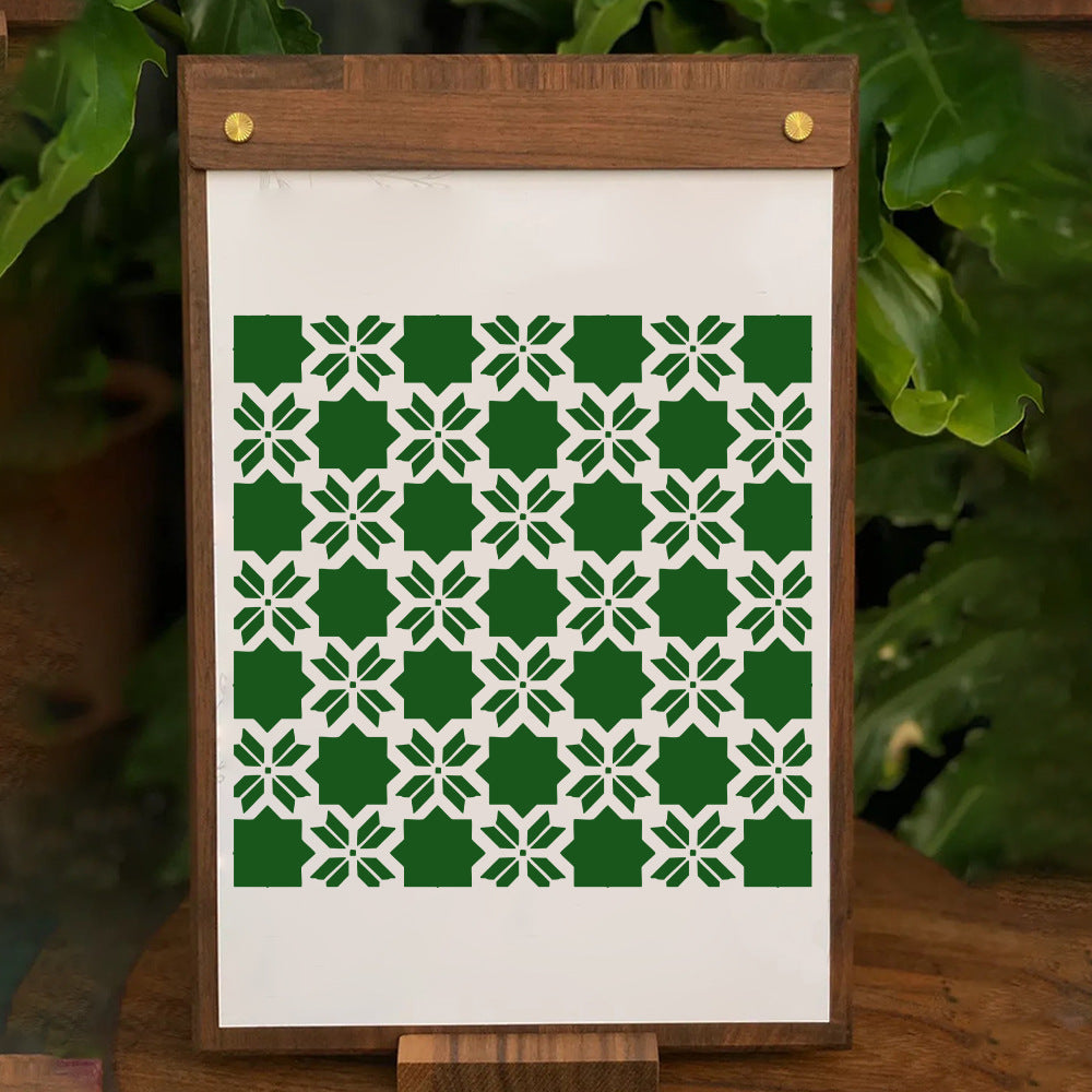 2 PCS Snowflake Pattern DIY Painting Hollow Stencil