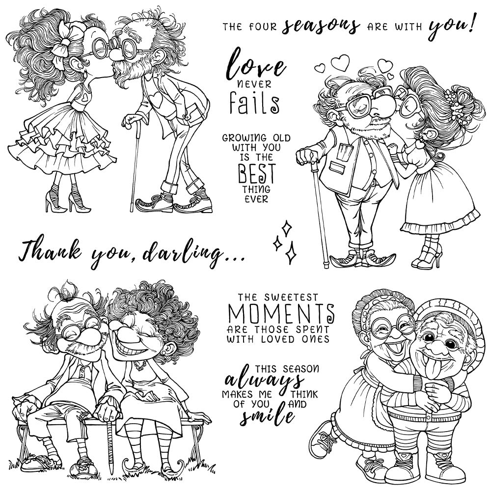 Funny Old Couples Valentine's Day Clear Stamps