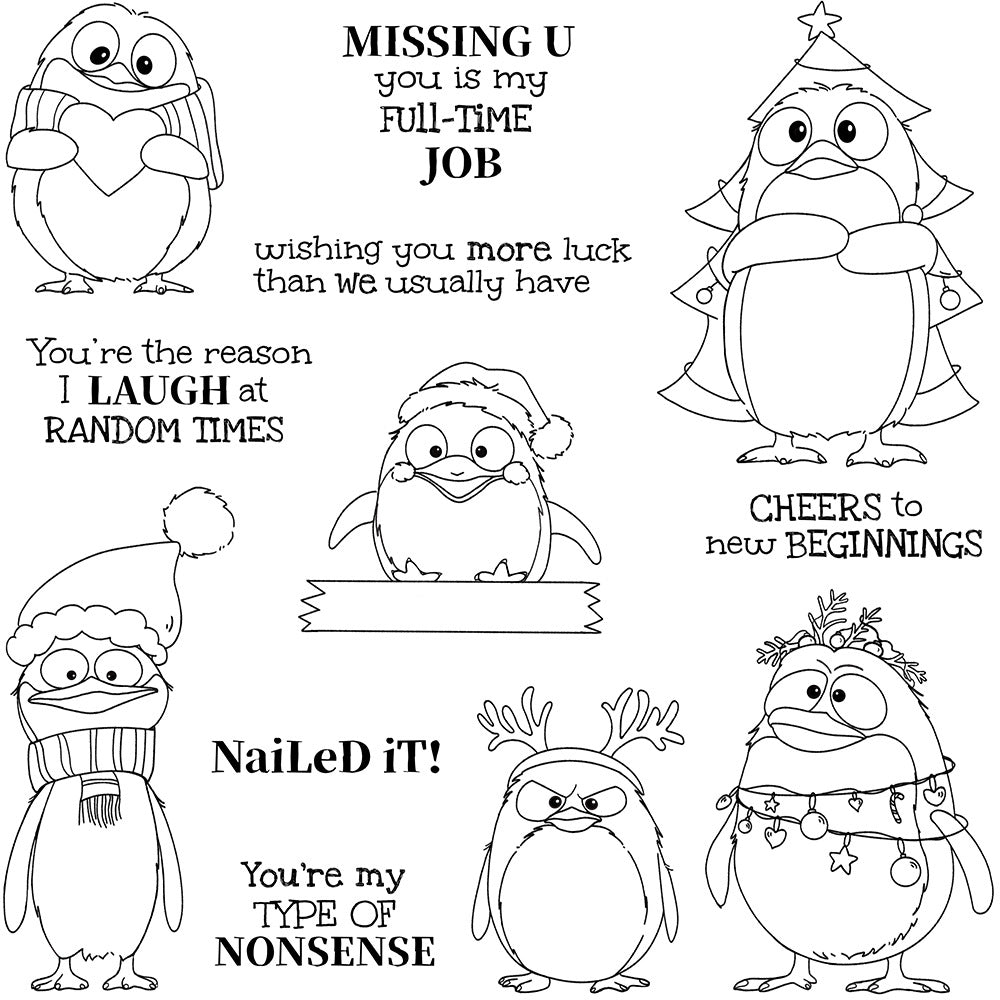 Cute Penguins Clear Stamps