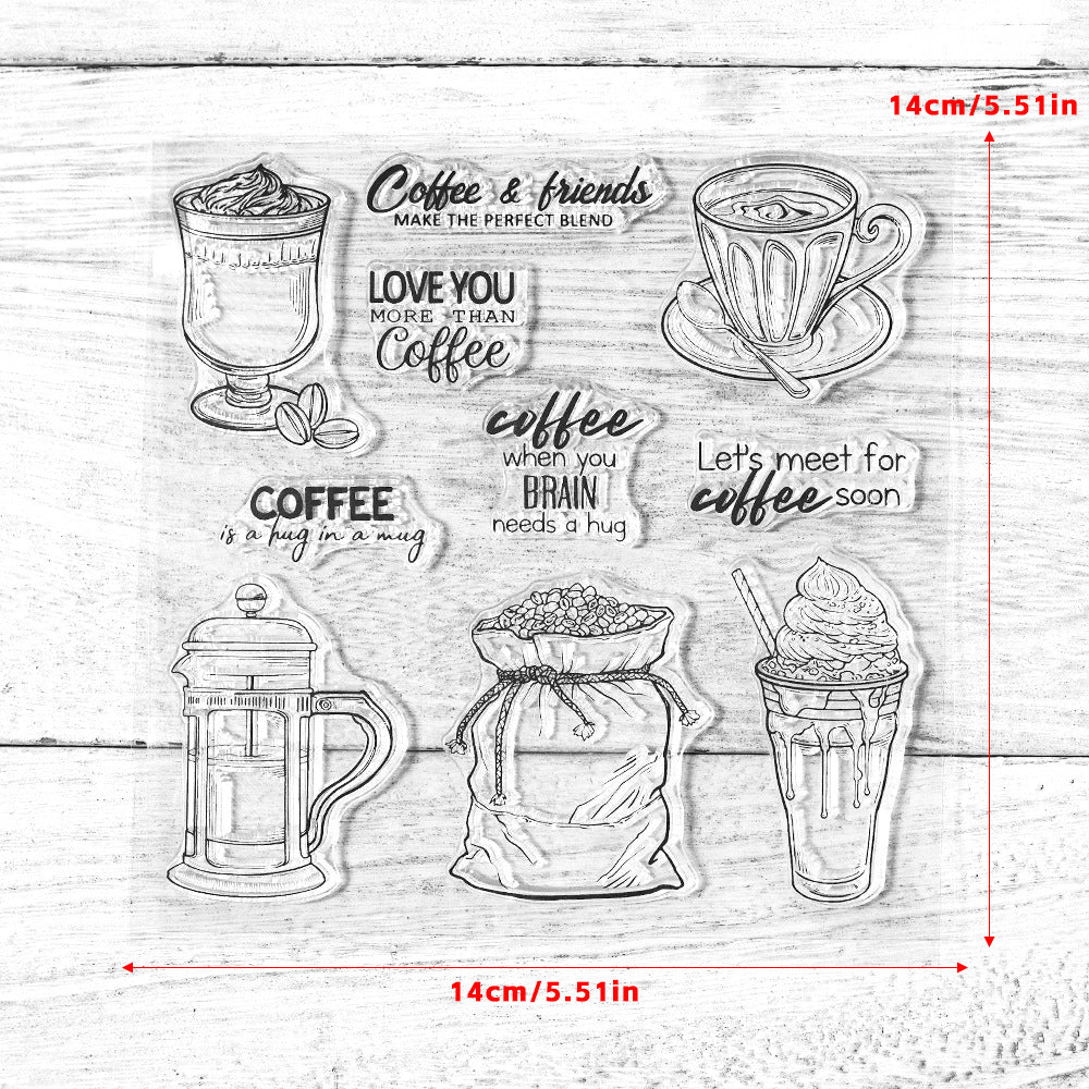 Retro Coffee Dies & Stamps Set