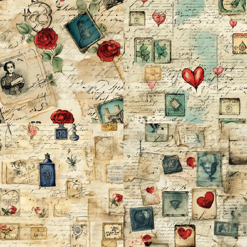 24PCS 6" Love Letter Scrapbook Paper & Cardstock