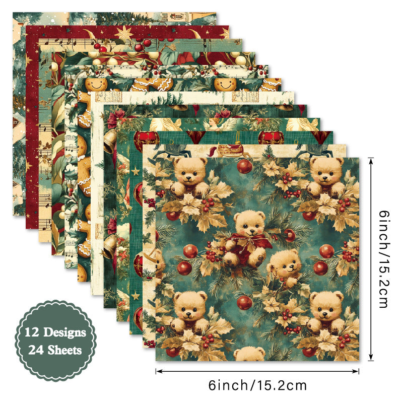 24PCS 6" Ginger Scrapbook Paper & Cardstock