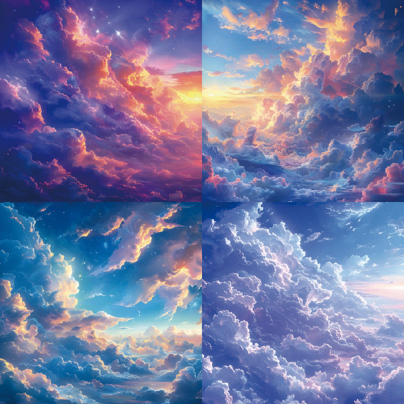 24PCS 6" Clear Clouds Scrapbook Paper & Cardstock