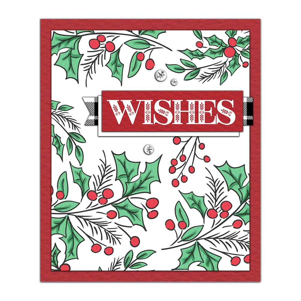 Merry Christmas Leaves Dies & Stamps Set