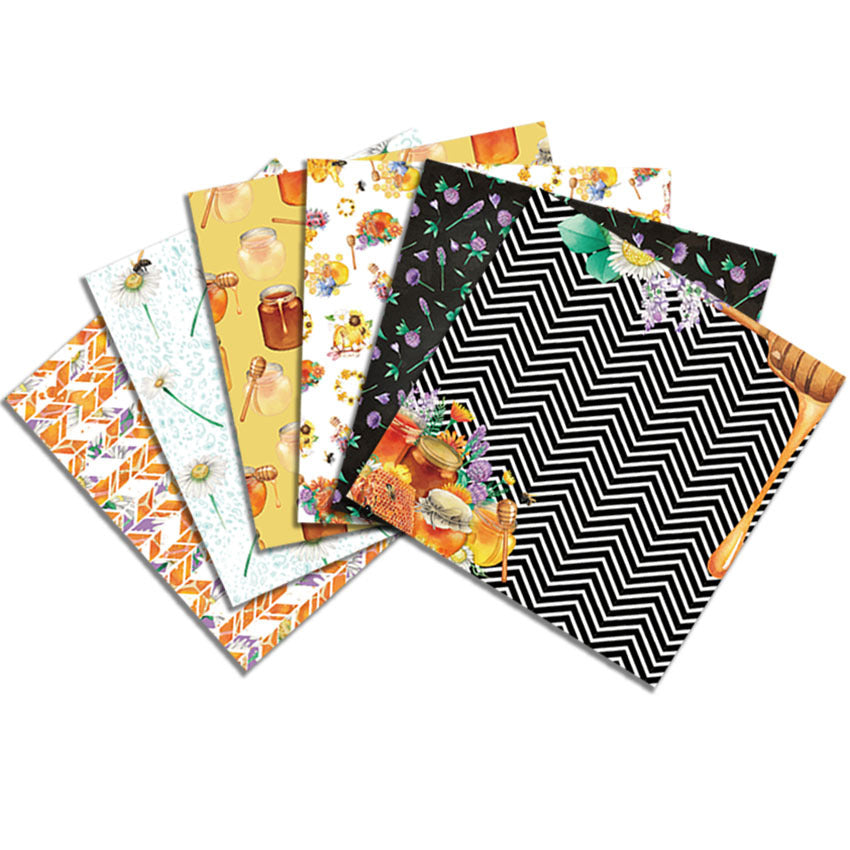 24PCS 6" Oh Honey Scrapbook Paper & Cardstock