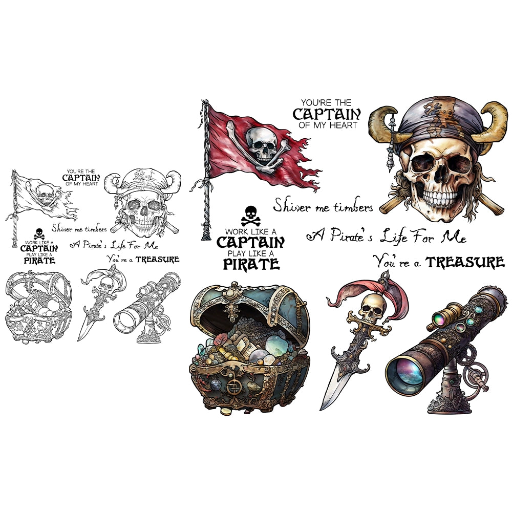 Skeleton Pirate Treasure Dies & Stamps Set