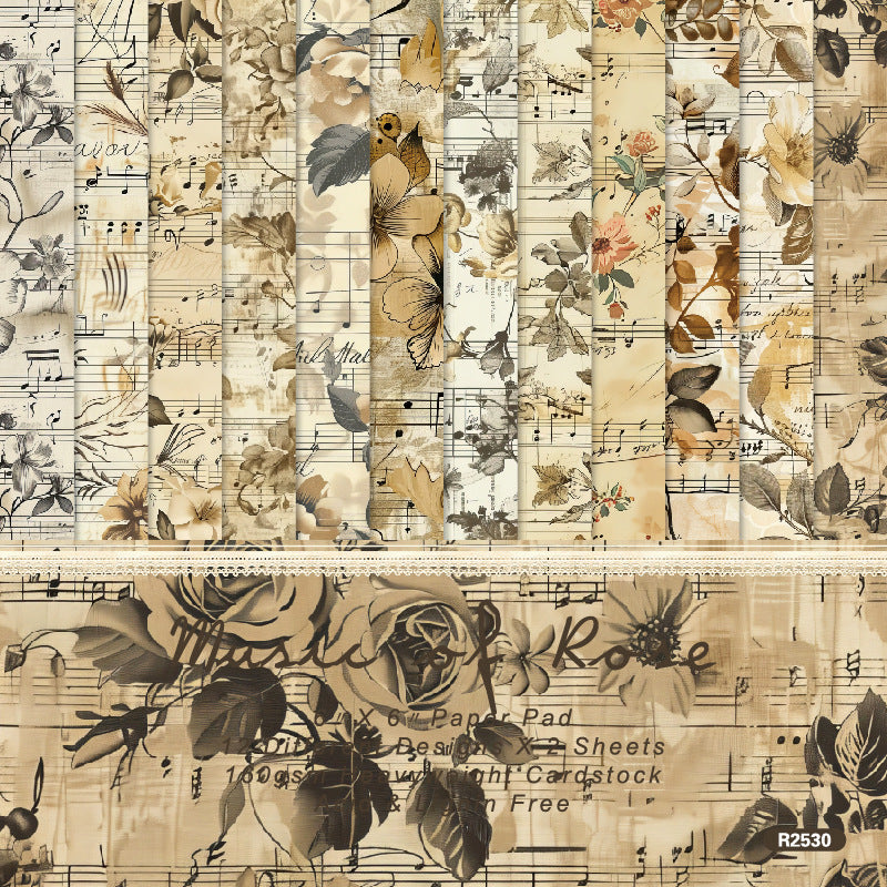24PCS 6" Music of Rose Scrapbook Paper & Cardstock
