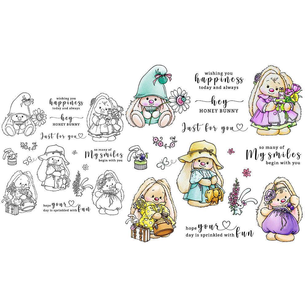 Cute Bunny Rabbits Clear Stamps