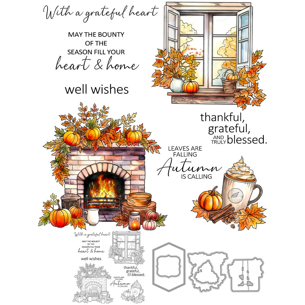Beautiful Autumn Scenery Dies & Stamps Set