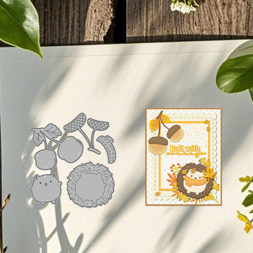 Hedgehog and Pine Cones Metal Cutting Dies