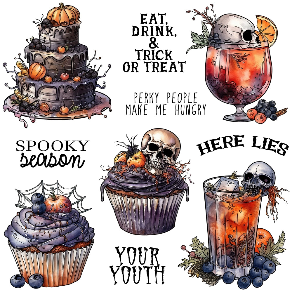 Halloween Party Cake Wine Dies & Stamps Set
