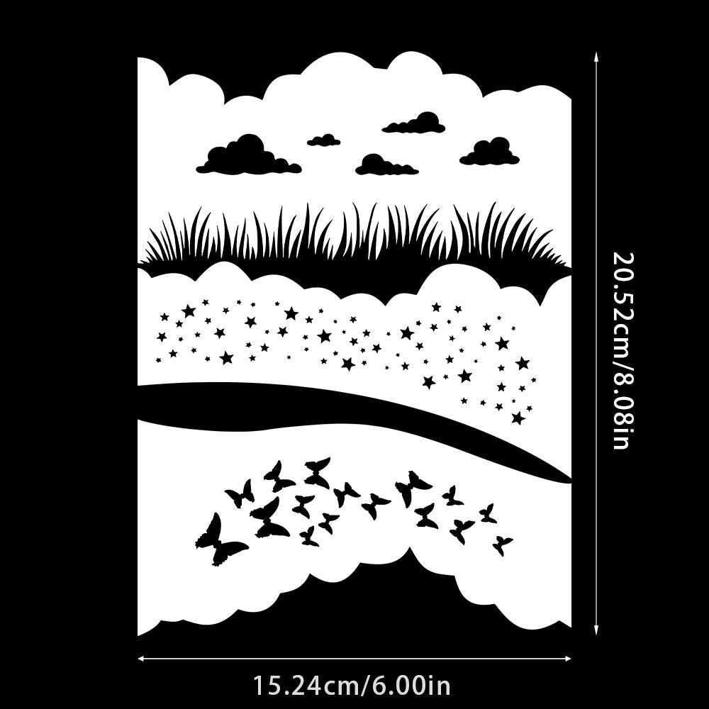 Clouds Stars Butterflies DIY Painting Hollow Stencil