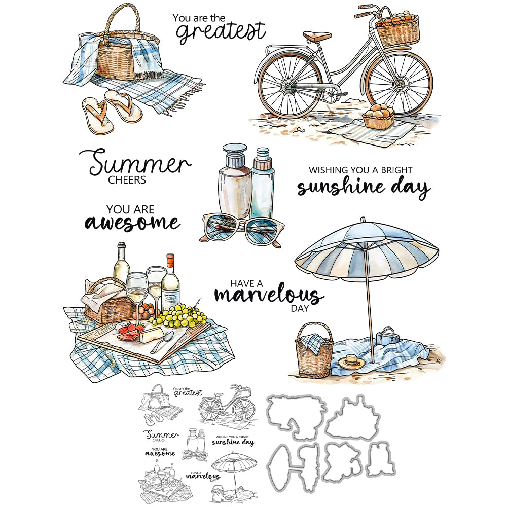 Summer Picnic Camping Dies & Stamps Set