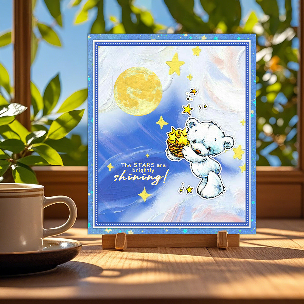 Cute Doll Bear Stars Dies & Stamps Set