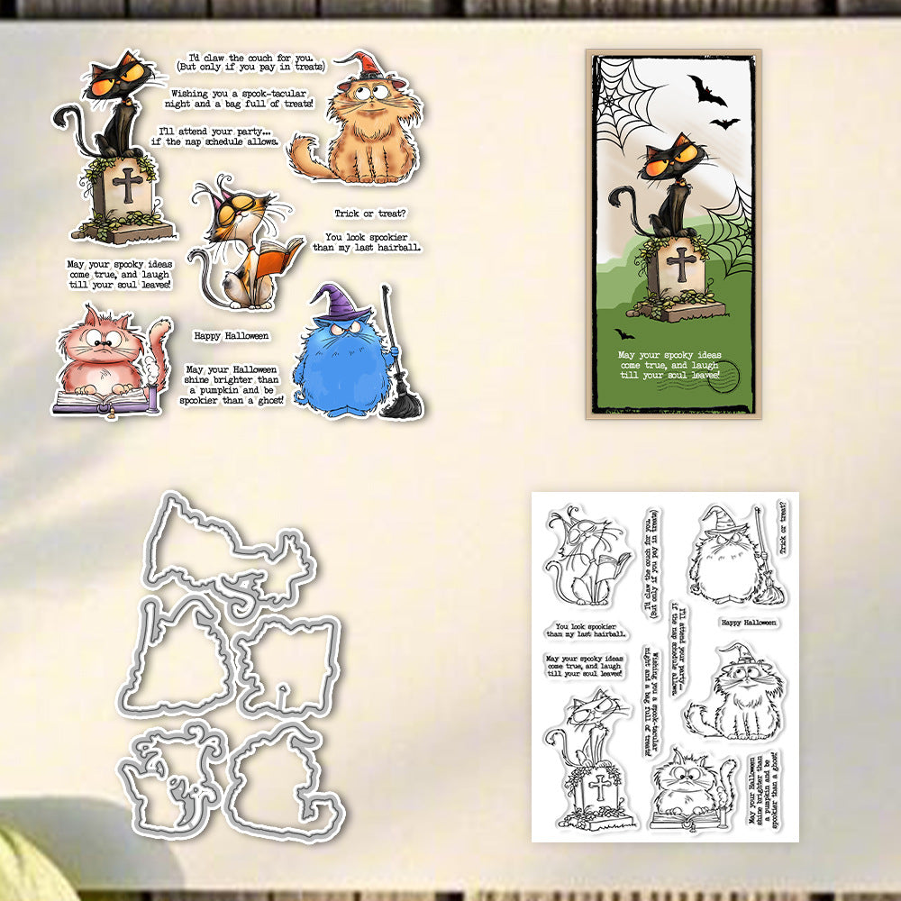 Halloween Kitten Dies & Stamps Set