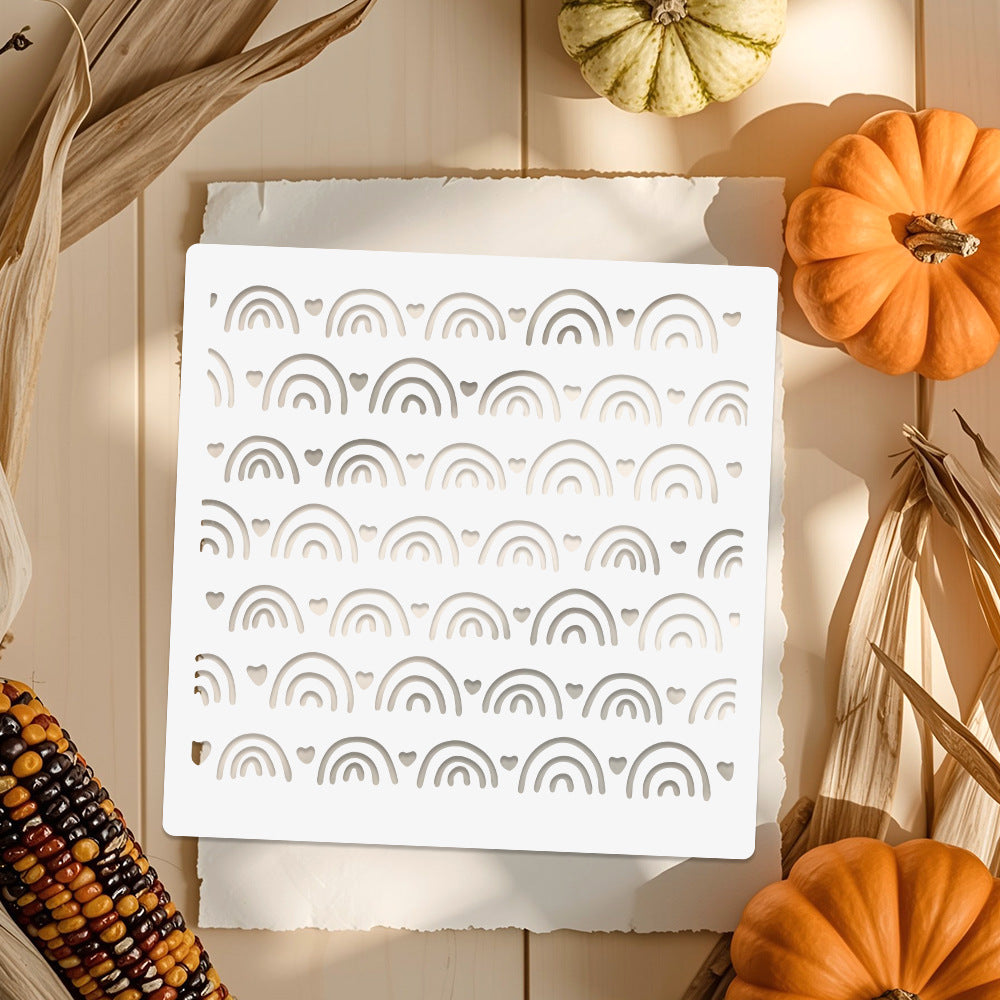 Small Rainbow Background DIY Painting Hollow Stencil