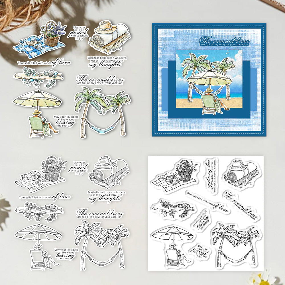 Summer Seaside Vacation Clear Stamps