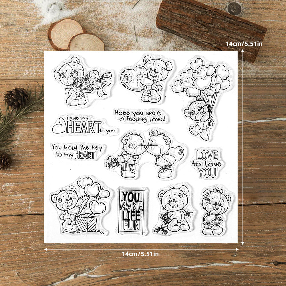 Valentine's Day Teddy Bear Clear Stamps