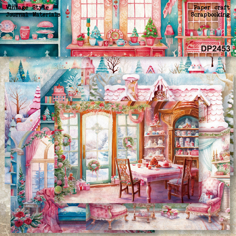 A5 Beautiful Castle DIY Scrapbook Paper