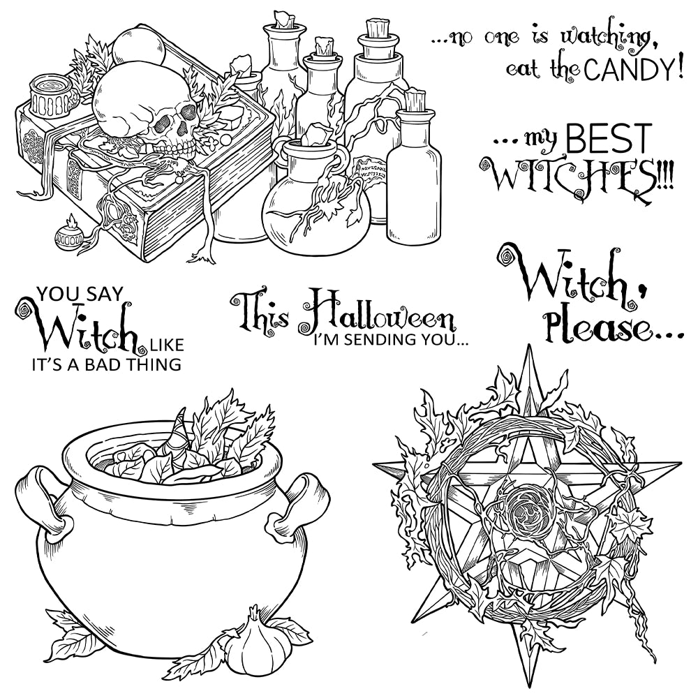Halloween Magic Skull Dies & Stamps Set