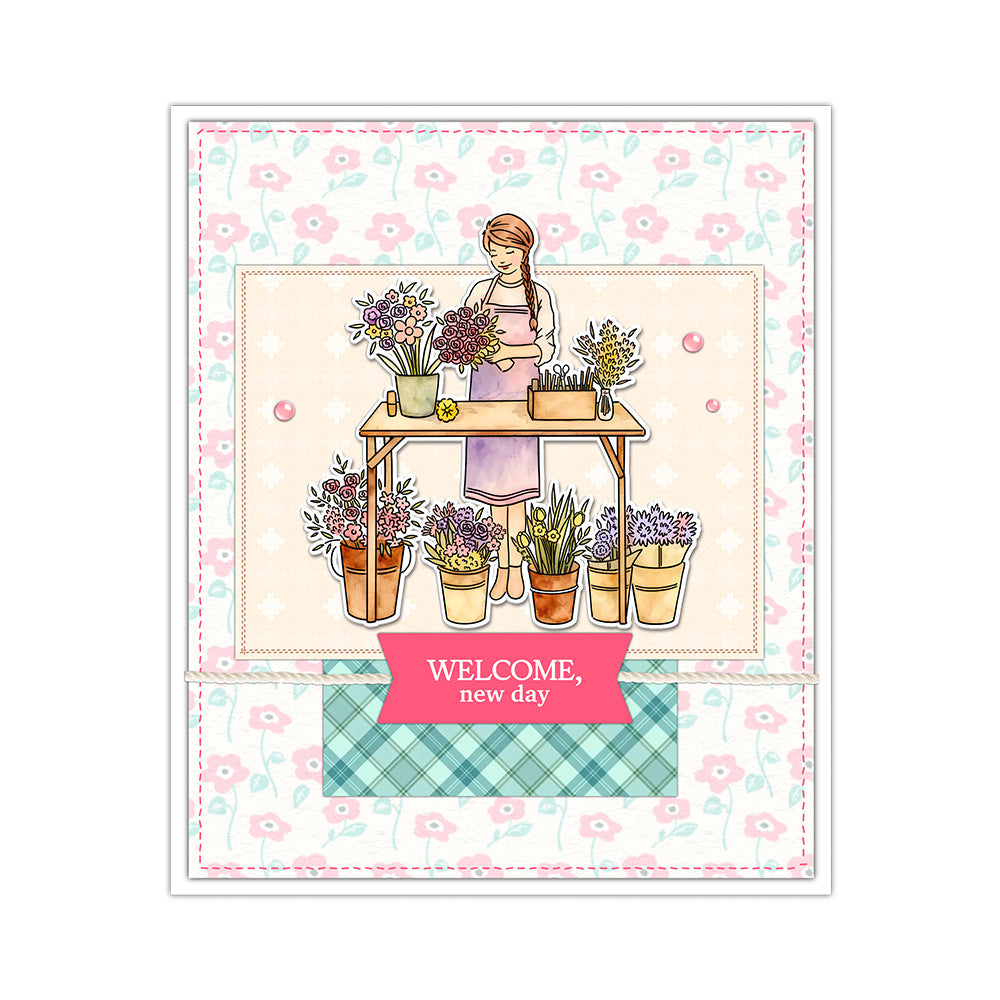 Flower Stall Girl Clear Stamps