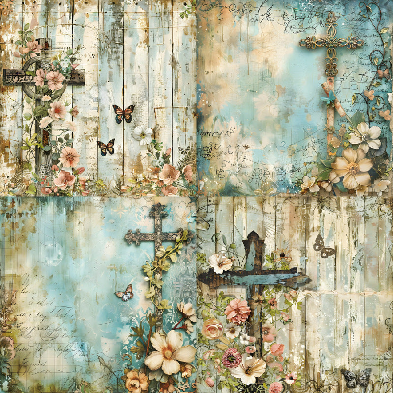 24PCS 6" Holy Cross Scrapbook Paper & Cardstock
