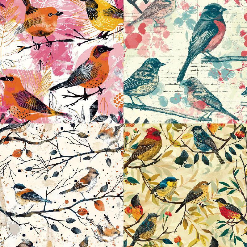 24PCS 6" Birds On Branches Scrapbook Paper & Cardstock