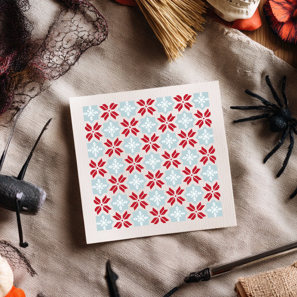 2 PCS Snowflake Pattern DIY Painting Hollow Stencil