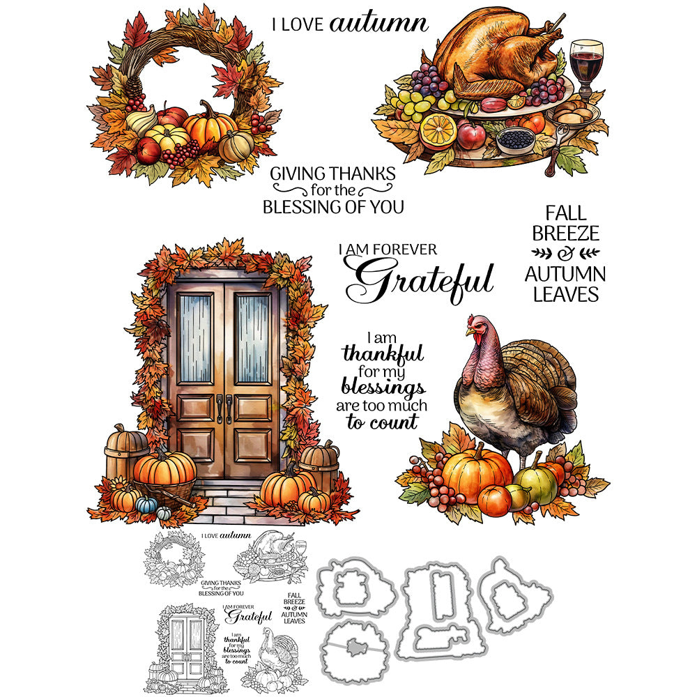 Thanksgiving Turkey Dies & Stamps Set