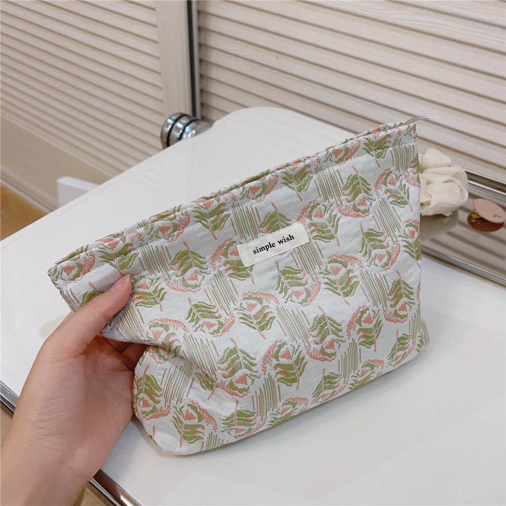 Fresh Jacquard Travel Cosmetic Bag