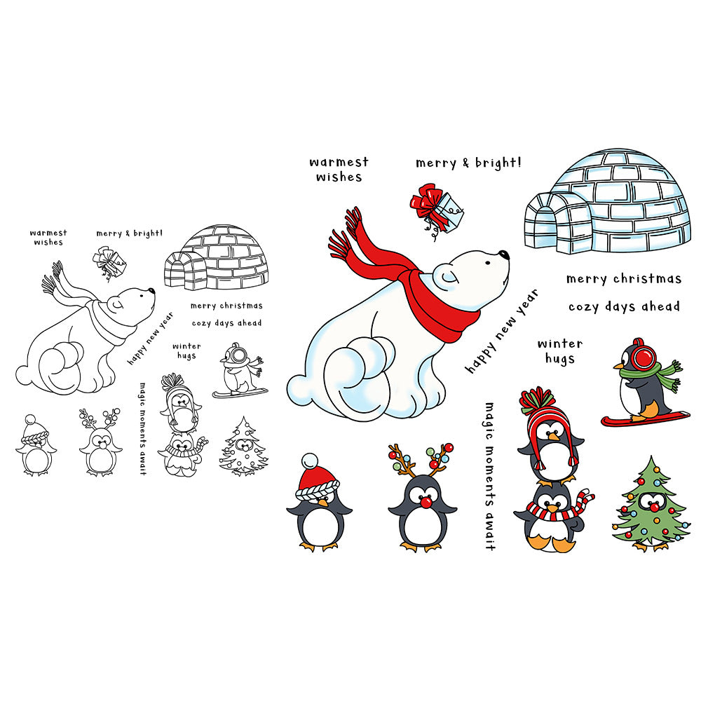 Polar Bears and Penguins Dies & Stamps Set