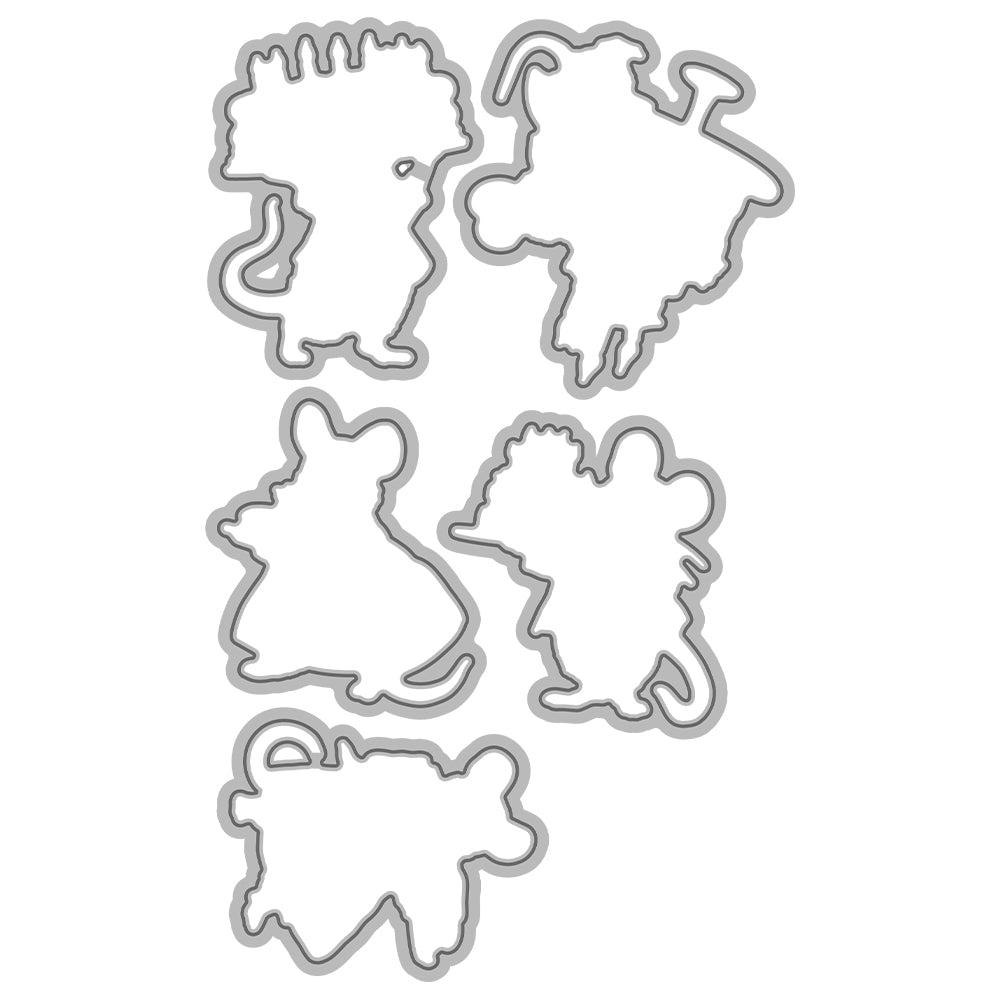 Cute Mouse Birthday Cake Dies & Stamps Set