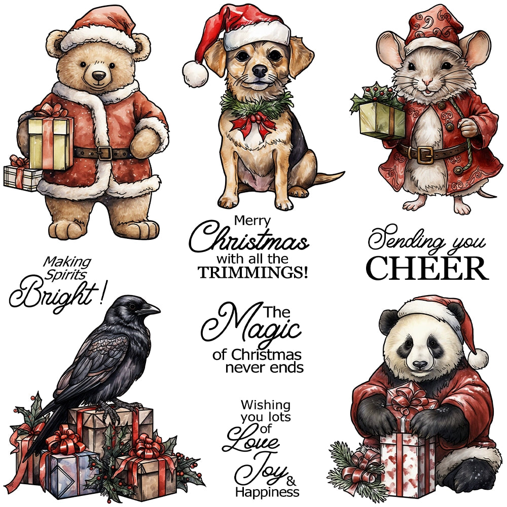 Cute Christmas Animals Dies & Stamps Set